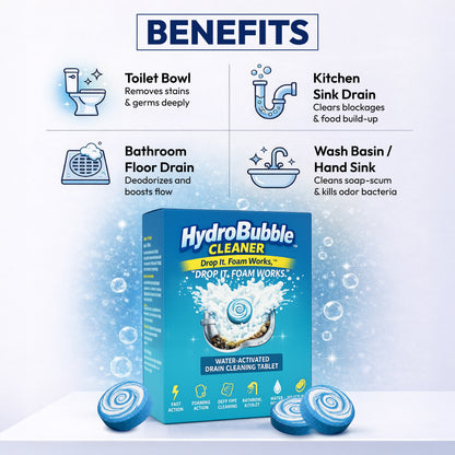 HydroBubble Cleaner – Water-Activated Drain Cleaning Tablet (BUY 1 GET 1 FREE🔥🔥)